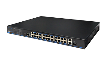 24-Port 10/100Mbps PoE+ 2-Port Gigabit RJ-45(1-Port SFP Combo) Ethernet Switch